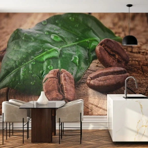 Fotobehang Premium Canvas - De meest ware en zwarte - Gastronomie, Koffie, Koffieboon - 100x70 cm