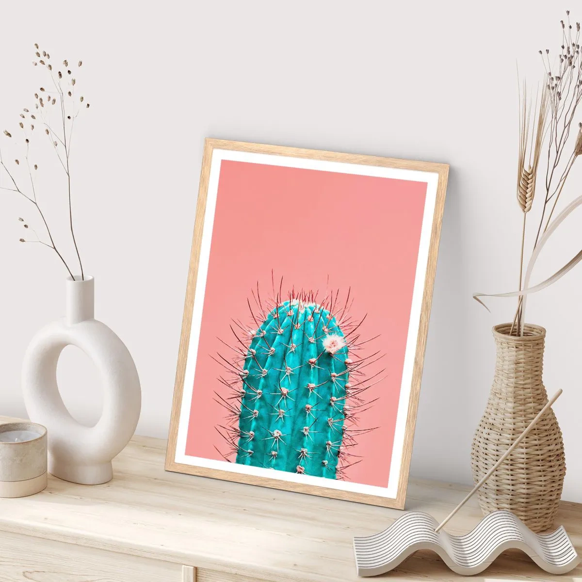 Een poster in een licht eiken lijst - Kijk gewoon - 70x100 cm