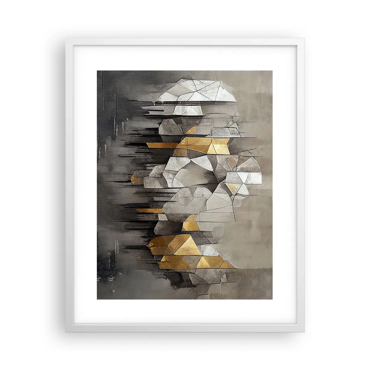 Poster in een witte lijst - Compositie van ijs en licht - 40x50 cm