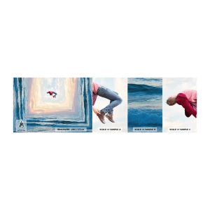 Fotobehang Monster Zelfklevend Deluxe Sticker - Naar een andere dimensie - Abstractie, Man, Natuur - 100x30 cm