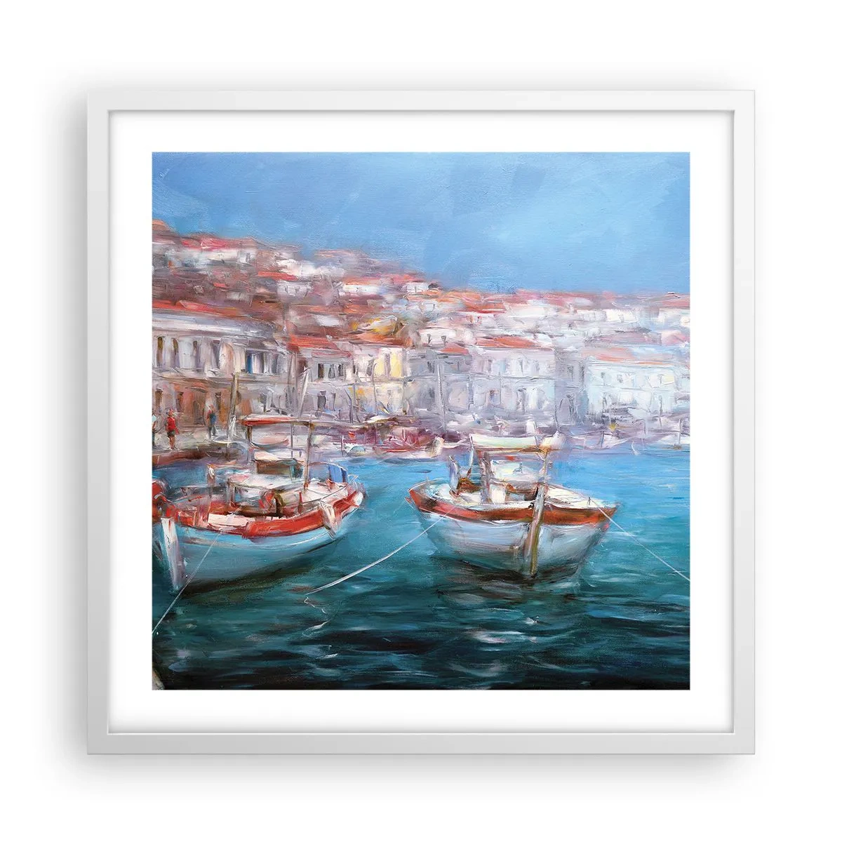 Poster in een witte lijst - Italiaanse baai - 50x50 cm