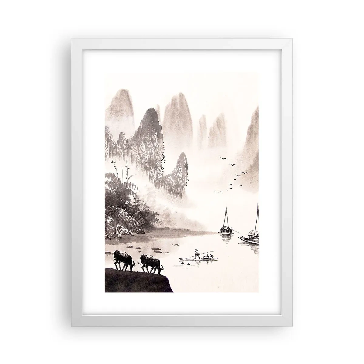 Poster in een witte lijst - Het exotische alledaagse leven van het Oosten - 30x40 cm