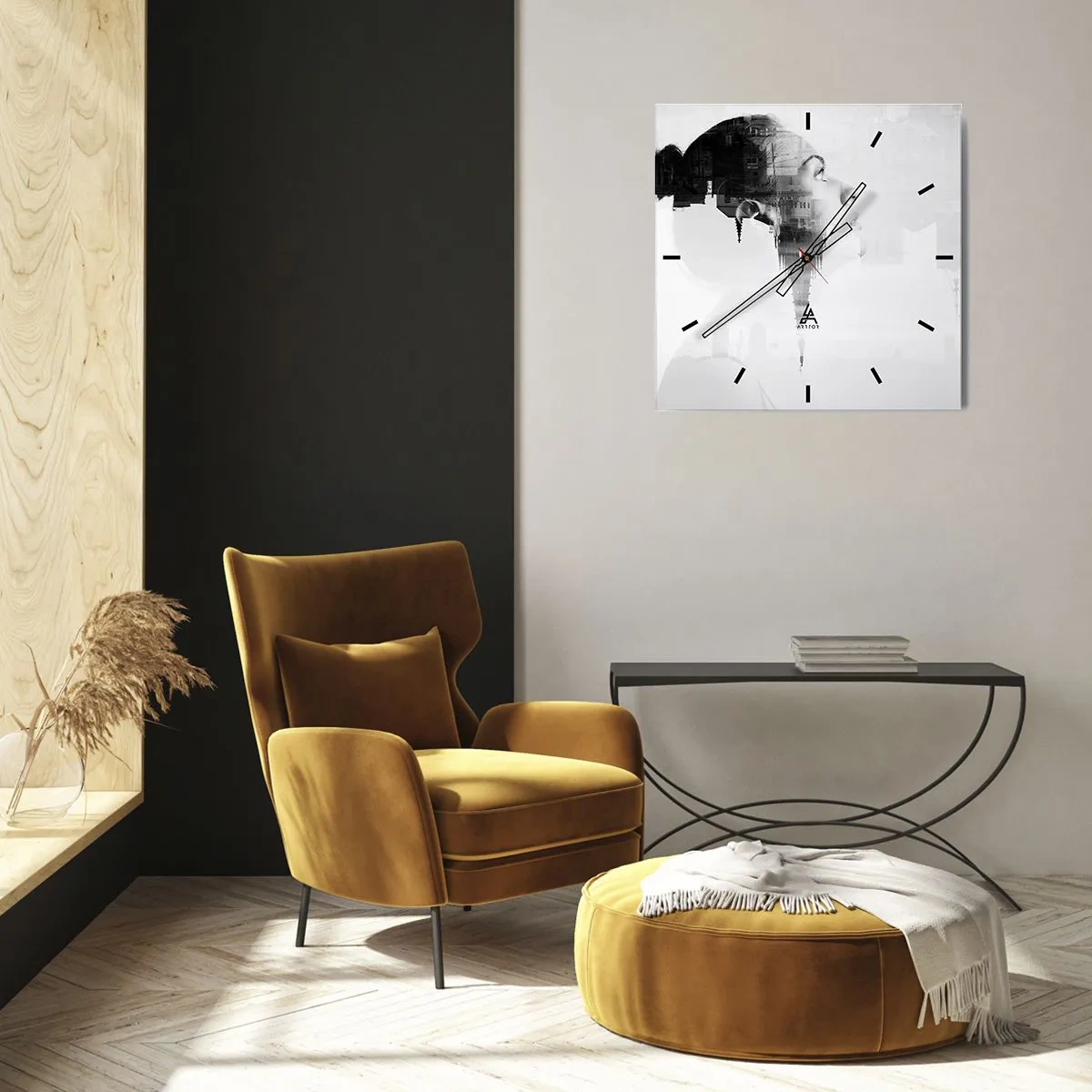 Wandklok - Klok - Aan beide zijden van het glas - 30x30 cm