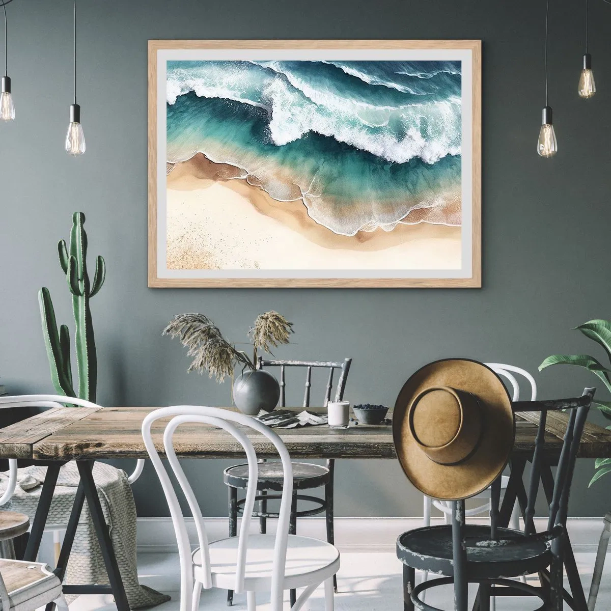 Een poster in een licht eiken lijst - De eeuwige ontmoeting - 50x40 cm