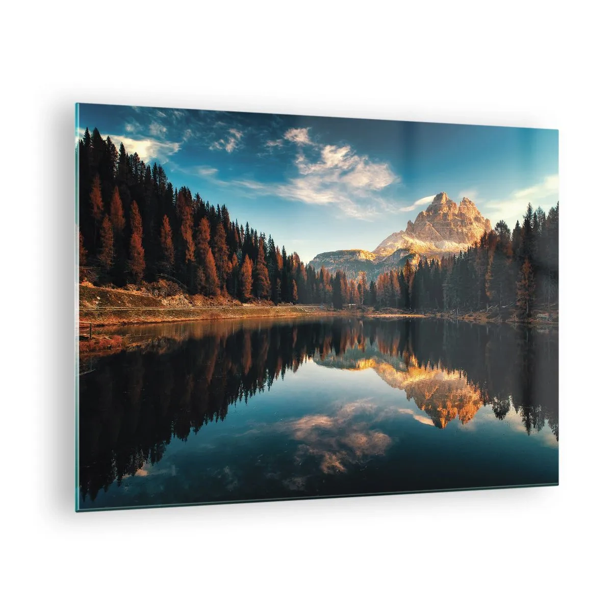 Schilderen op glas - Dubbel landschap - 70x50cm - Dubbel landschap - Moderne wanddecoratie voor woonkamer en slaapkamer ARTTOR