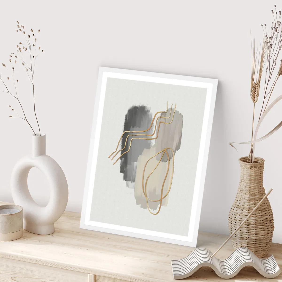 Poster in een witte lijst - Duur en beweging - 70x100 cm