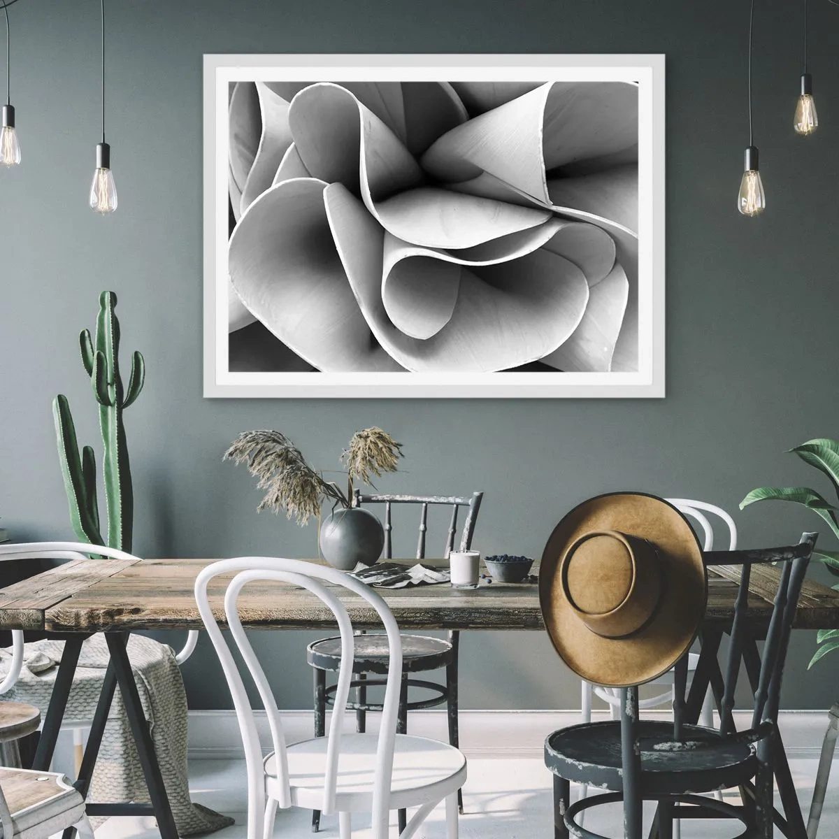 Poster in een witte lijst - Het gebeurt in de ruimte - 100x70 cm