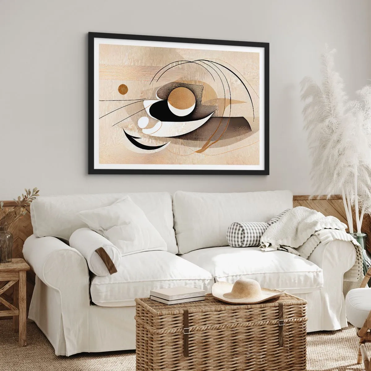 Poster in een zwarte lijst - Compositie: de essentie van de dingen - 70x50 cm