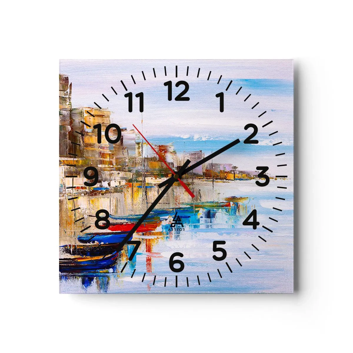 Wandklok - Klok - Een veelkleurig stedelijk toevluchtsoord - 30x30 cm
