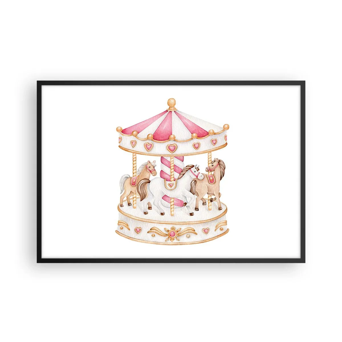 Poster in een zwarte lijst - De zoete kinderwereld - 91x61 cm