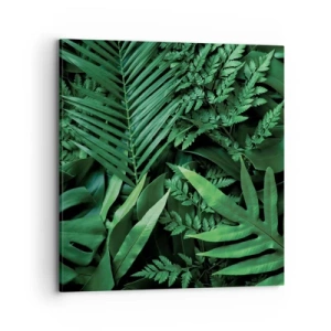 Schilderen op canvas - Ineengedoken in het groen - 70x70 cm