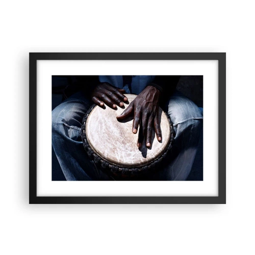 Poster in een zwarte lijst - Leef in je eigen ritme - 40x30 cm