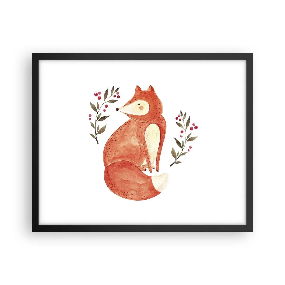 Poster in een zwarte lijst - Kleine roodharige - 50x40 cm