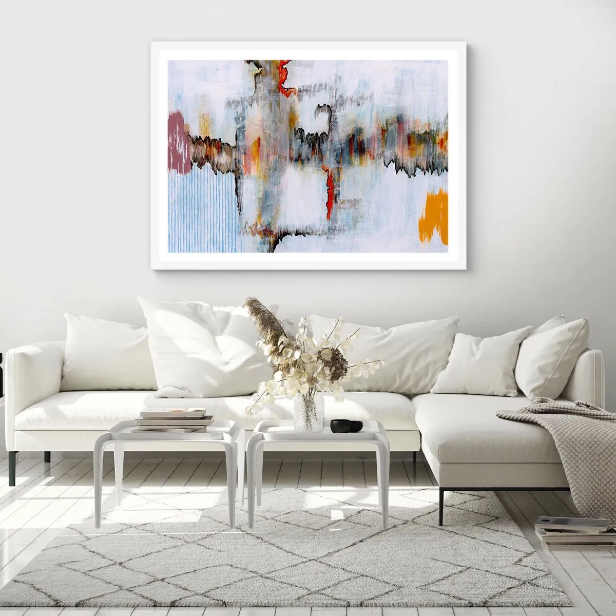 Poster in een witte lijst - Een stok op het water - 40x30 cm