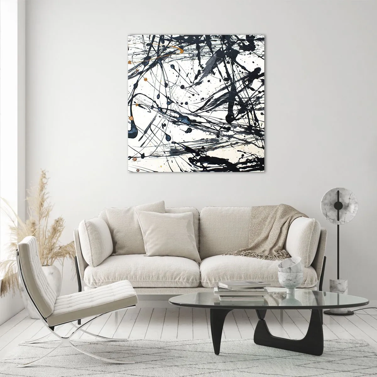 Schilderen op glas - Expressionistische abstractie - 70x70 cm