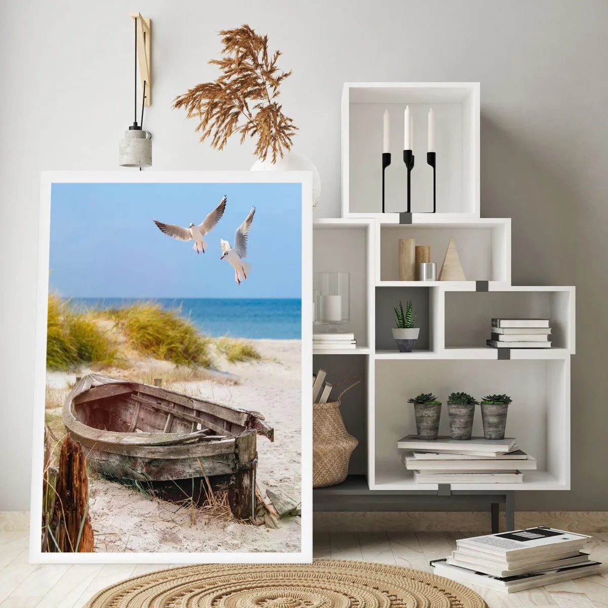 Poster - Badend in de wind - 61x91 cm