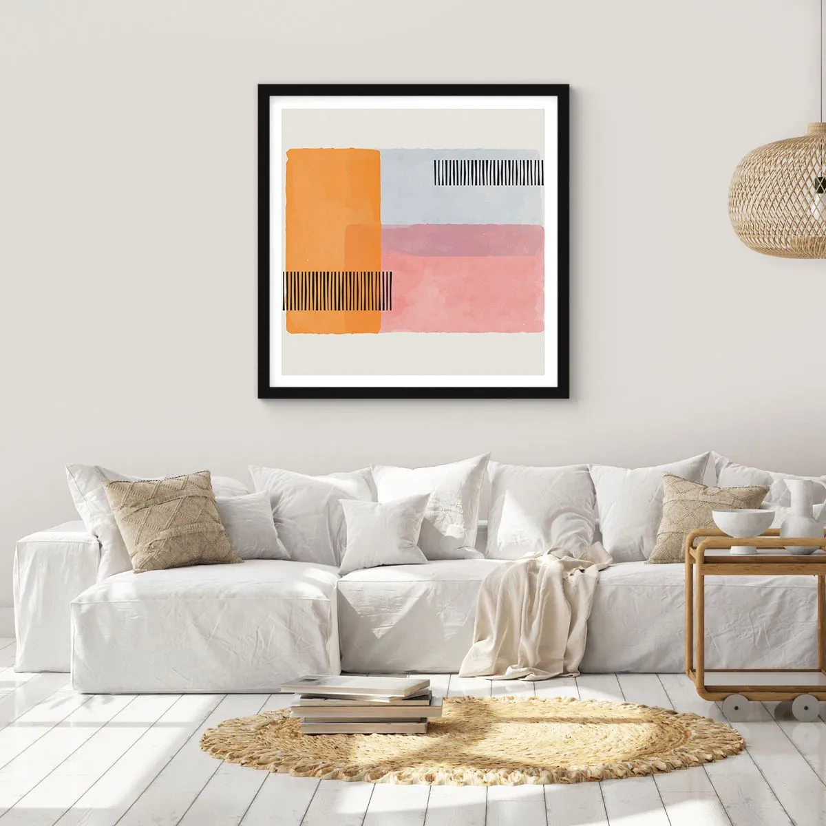 Poster in een zwarte lijst - Van hoek tot hoek - 30x30 cm