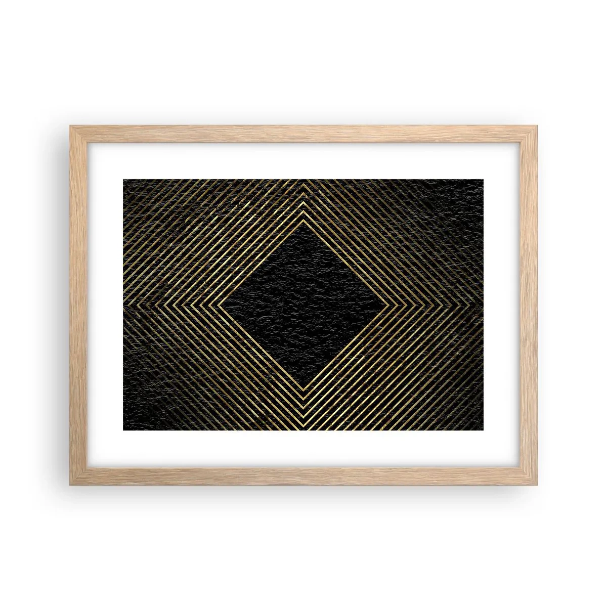 Een poster in een licht eiken lijst - Geometrie in glamoureuze stijl - 40x30 cm