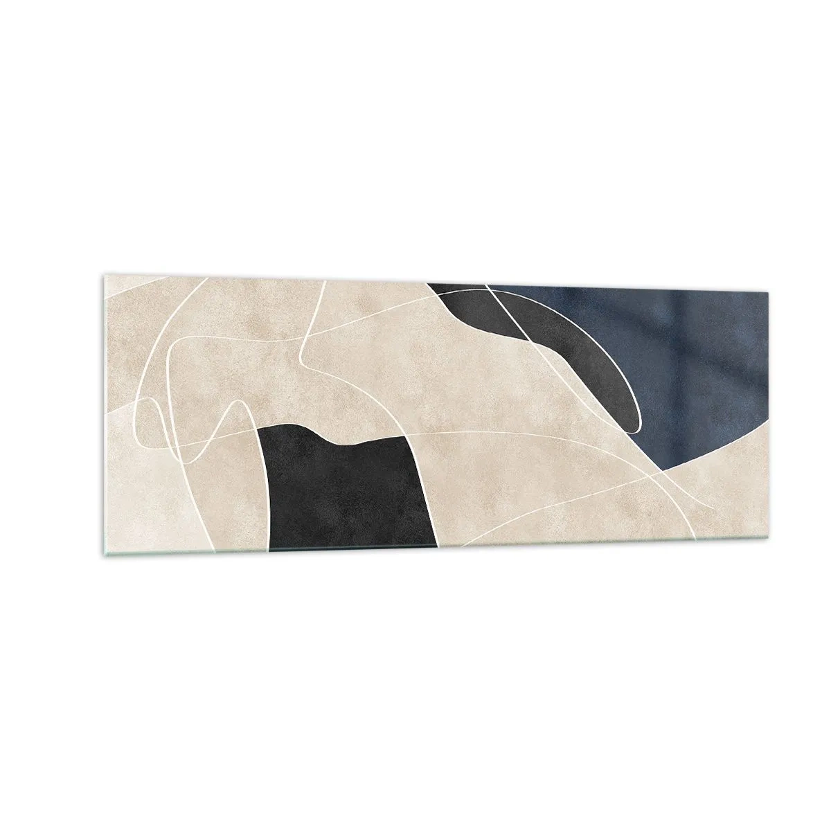 Schilderen op glas - Abstracte compositie – kleurcontrast - 140x50 cm