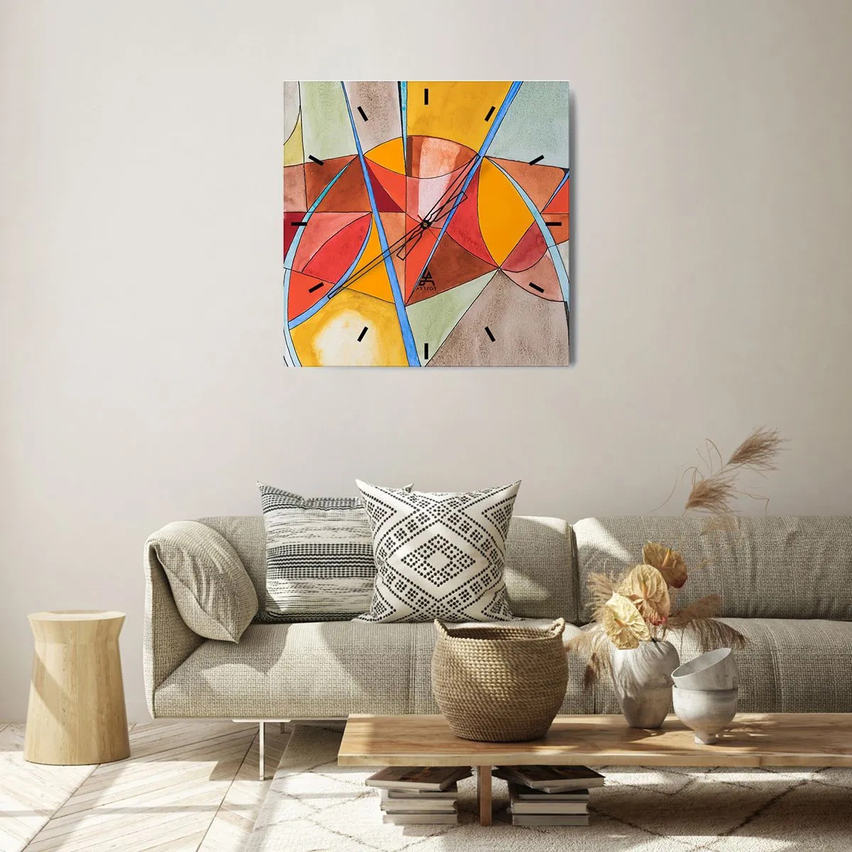 Wandklok - Klok - Carrousel, de droomcarrousel - 30x30 cm