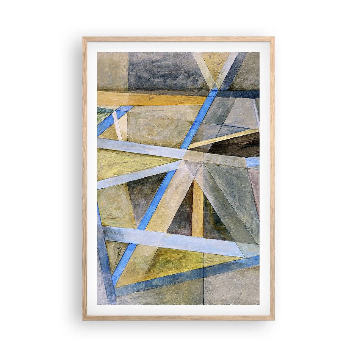 Een poster in een licht eiken lijst - Recht of diagonaal? - 61x91 cm
