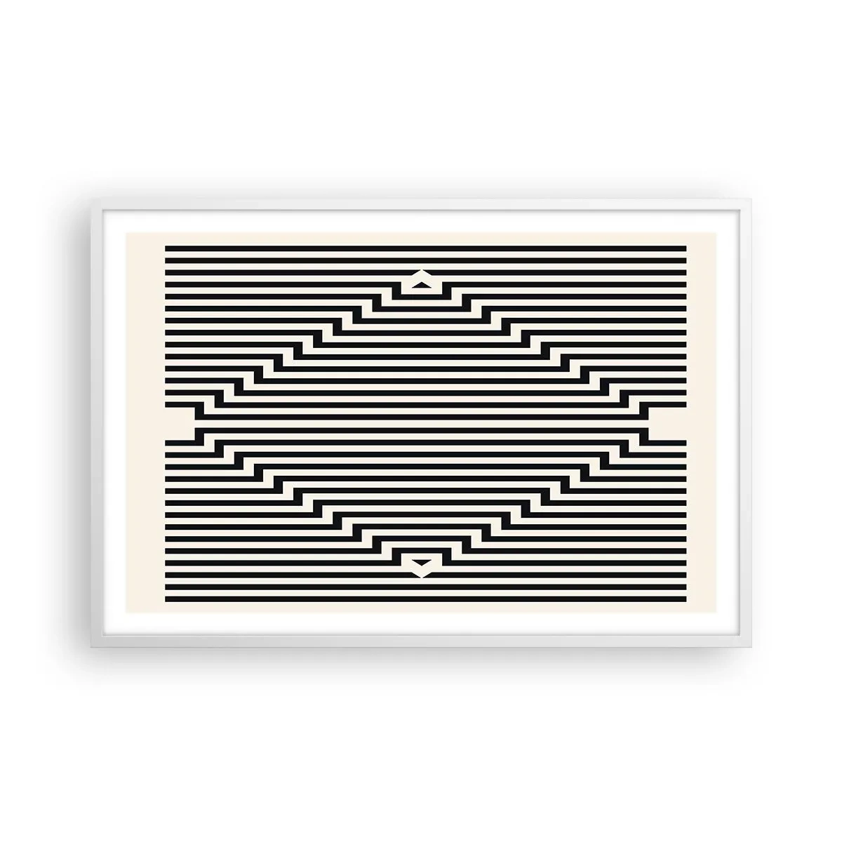 Poster in een witte lijst - Geometrische illusie - 91x61 cm