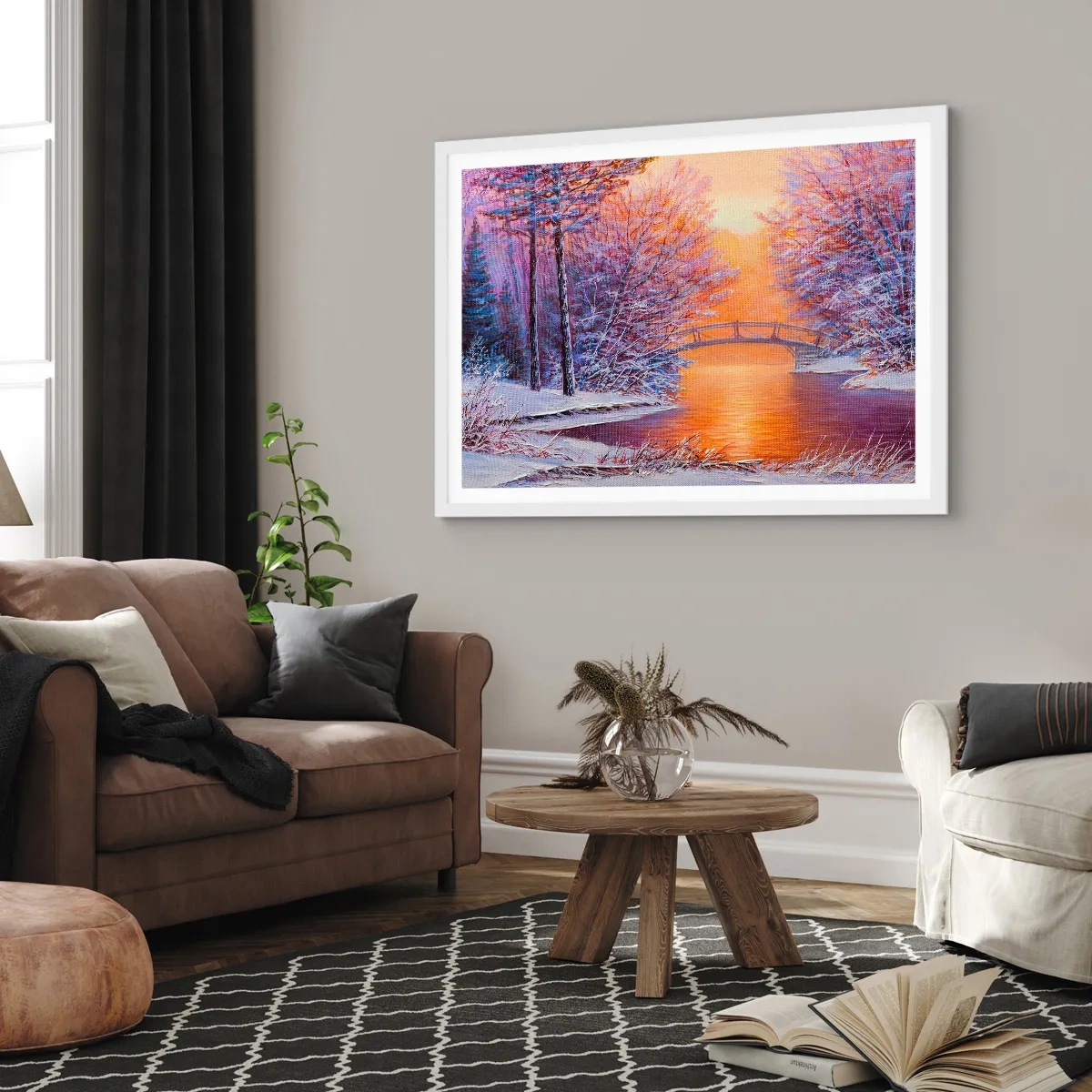 Poster in een witte lijst - Laten we elkaar hier ontmoeten - 50x40 cm