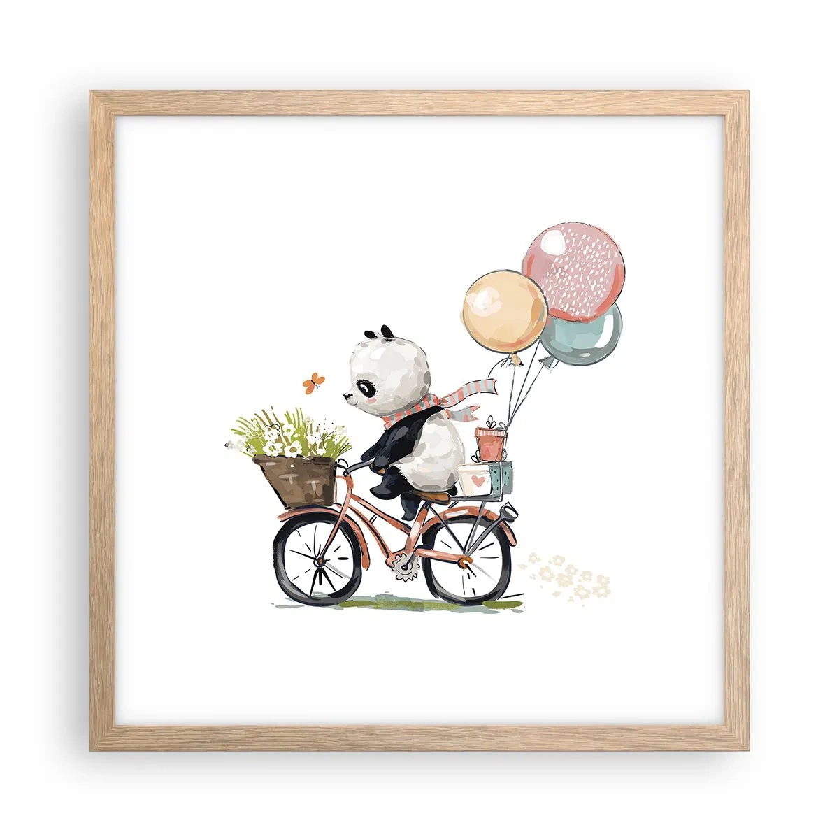 Een poster in een licht eiken lijst - Vrolijke dag - 40x40 cm