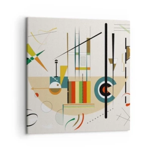 Schilderen op canvas - En de wereld lacht - 50x50 cm