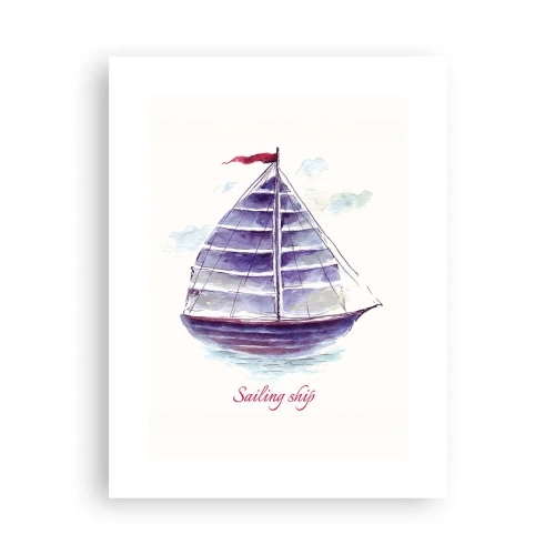 Poster - Volle zeilen en rustig water - 30x40 cm