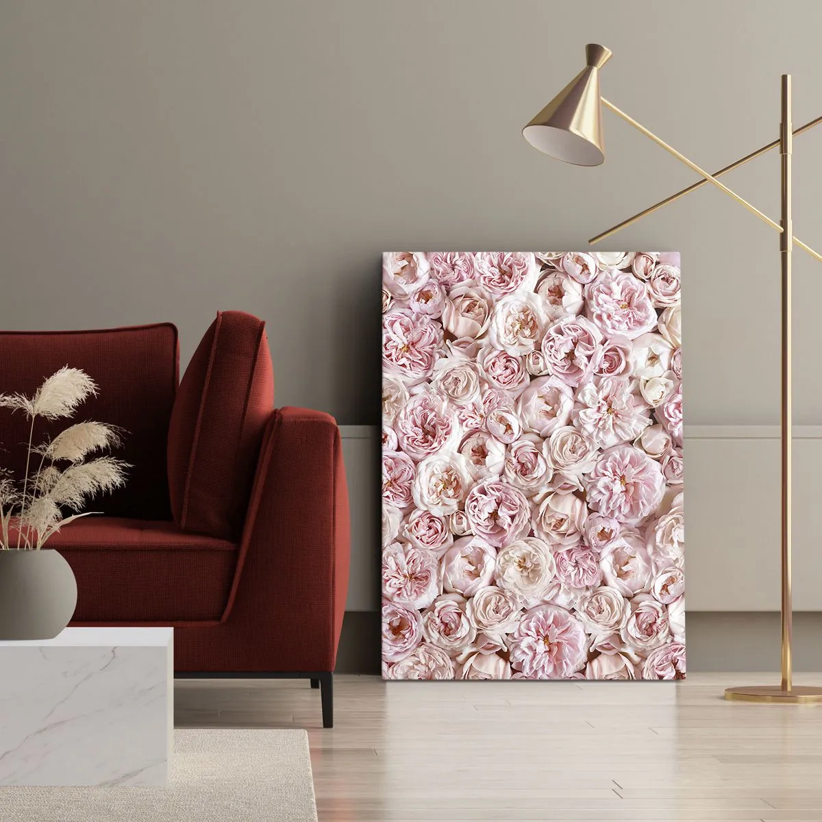 Schilderen op canvas - Een bed van rozen - 50x70 cm