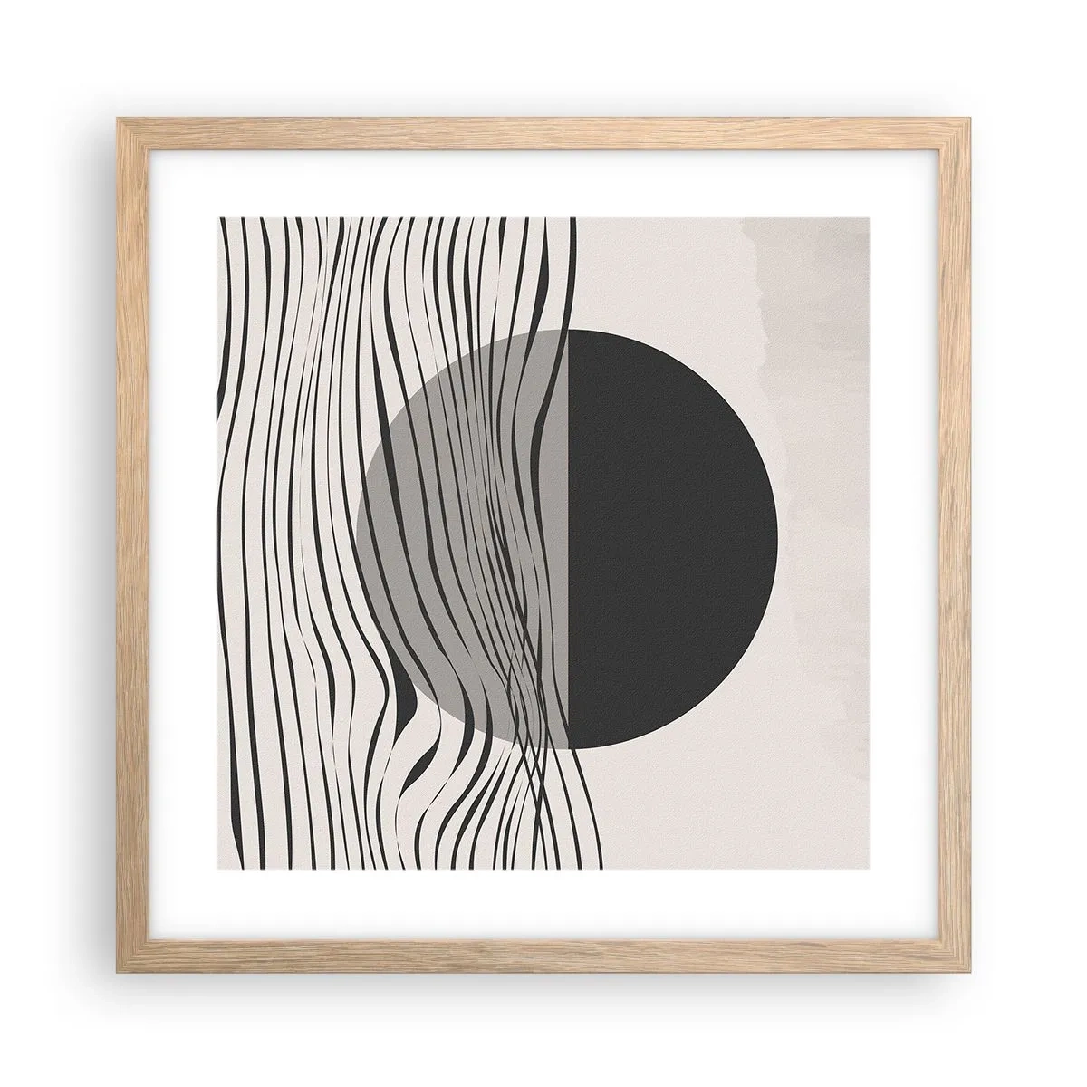 Een poster in een licht eiken lijst - Halve compositie - 40x40 cm