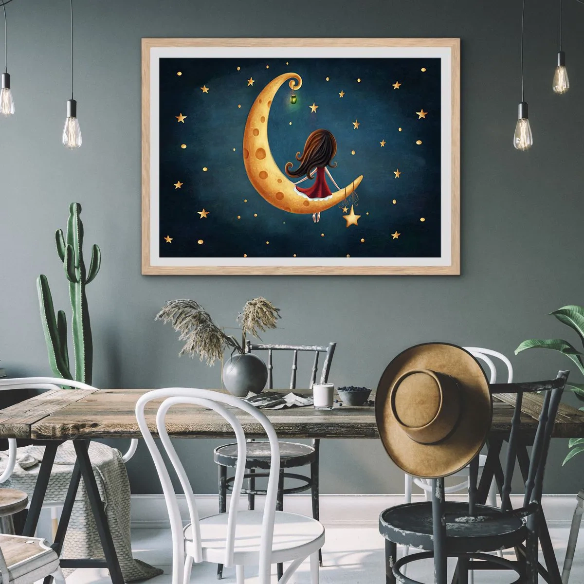 Een poster in een licht eiken lijst - Een keer… - 50x40 cm