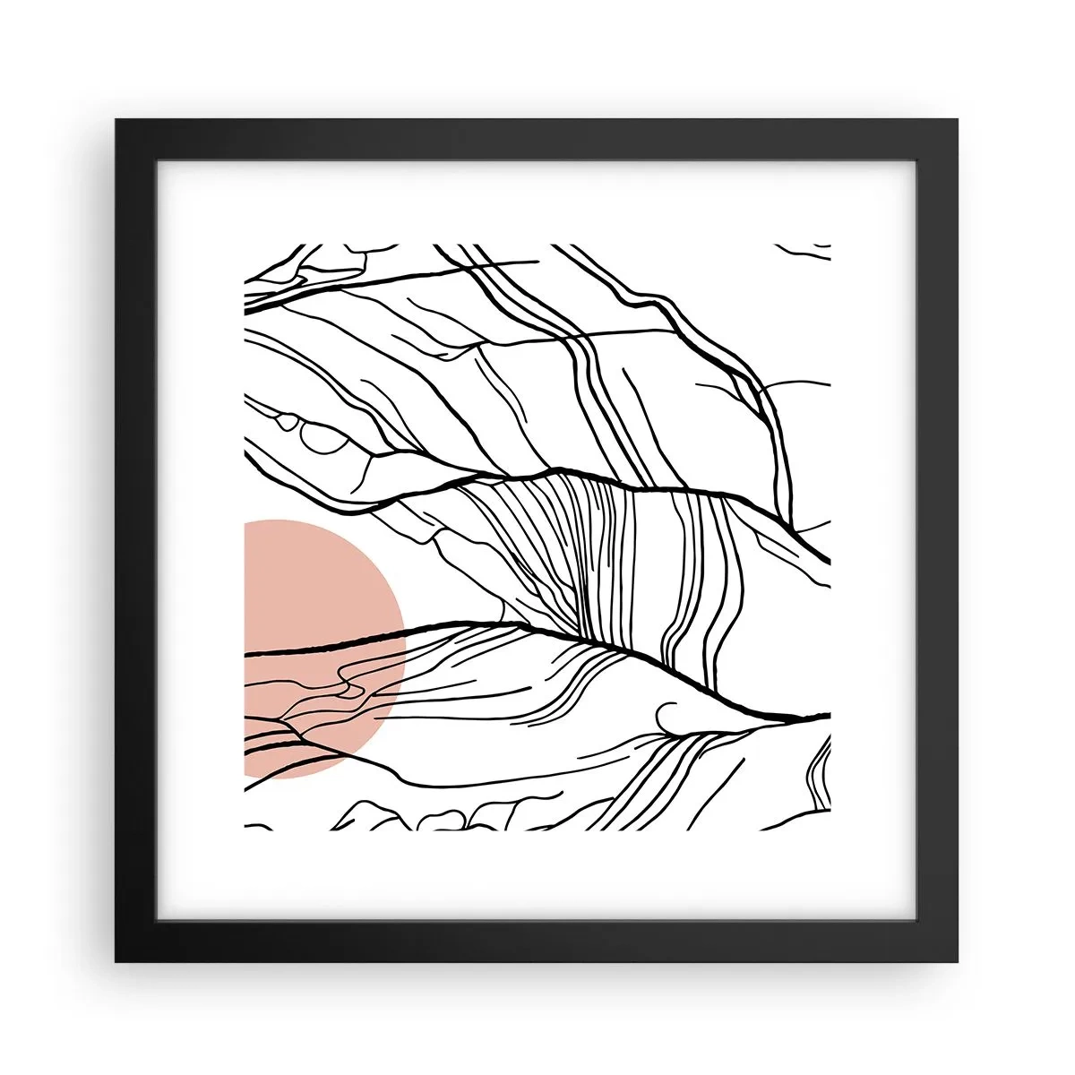Poster in een zwarte lijst - In een web van twijgen - 30x30 cm