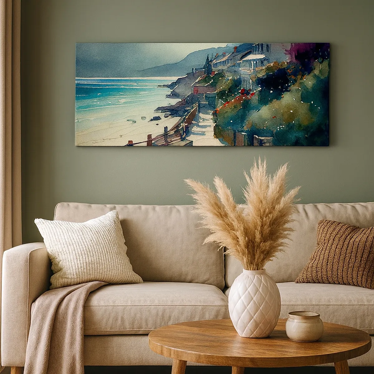 Schilderen op canvas - Mediterrane stad - 30x30 cm