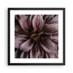 Poster in een zwarte lijst - Een bloemenhart - 40x40 cm