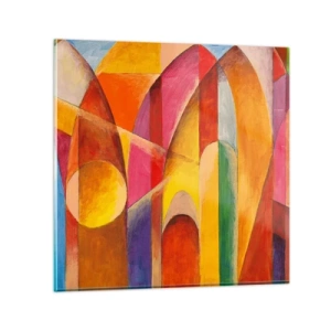 Schilderen op glas - Kathedraal van de zon - 30x30 cm