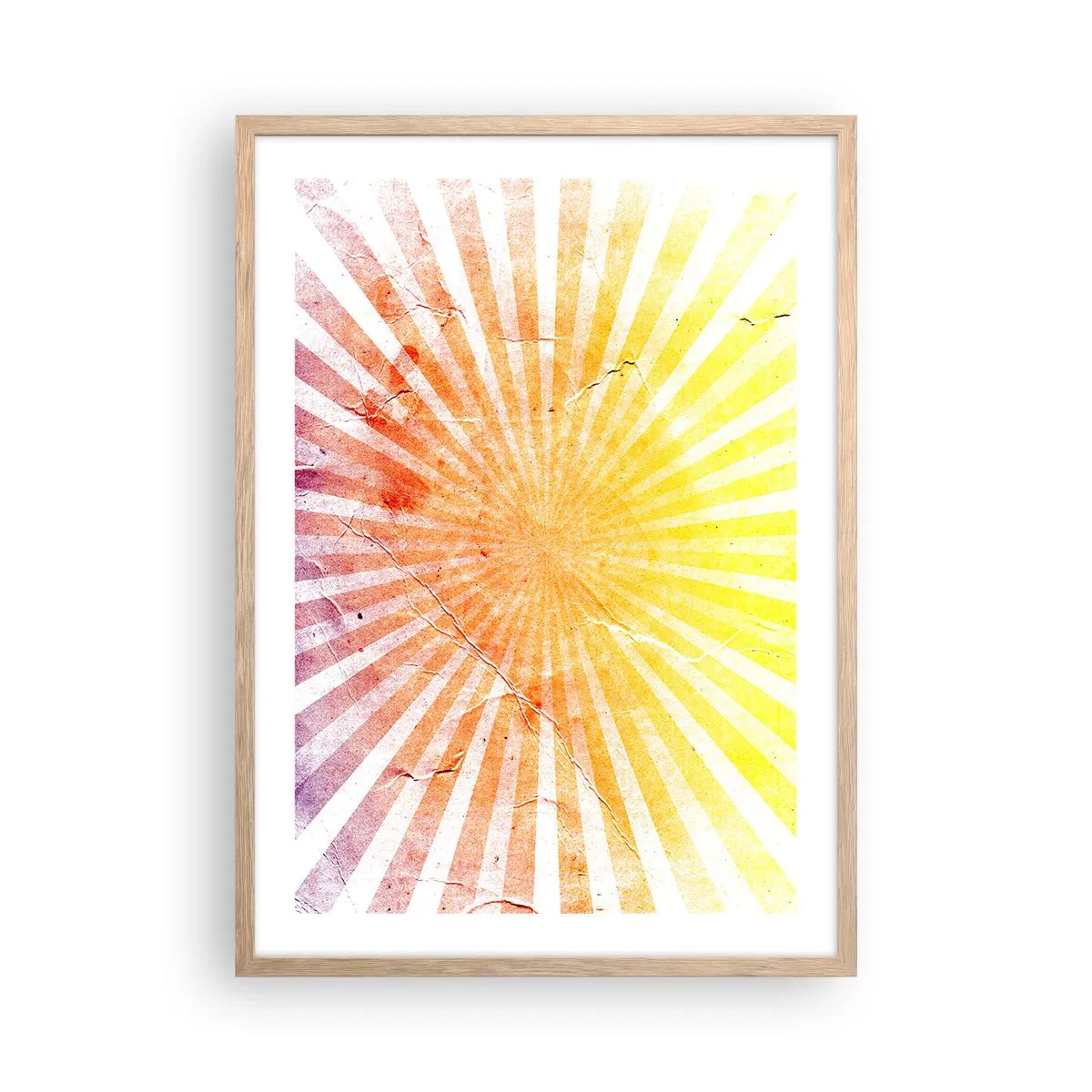 Een poster in een licht eiken lijst - Zonsopgangen en zonsondergangen - 50x70 cm
