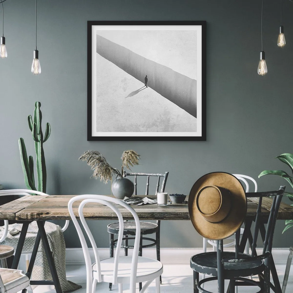 Poster in een zwarte lijst - Een duidelijk doel - 40x40 cm