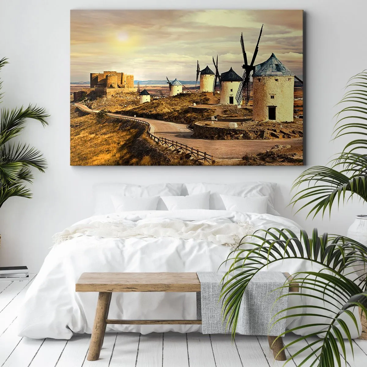 Schilderen op canvas - Don Kichot zal snel hier zijn. - 100x70 cm