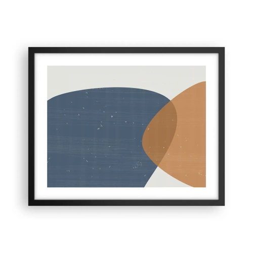 Poster in een zwarte lijst - Ovalen en invloeden - 50x40 cm