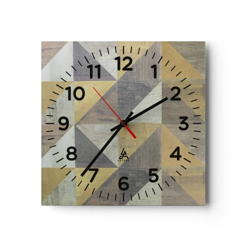 Wandklok - Klok - Op de hoek van de driehoek - 40x40 cm