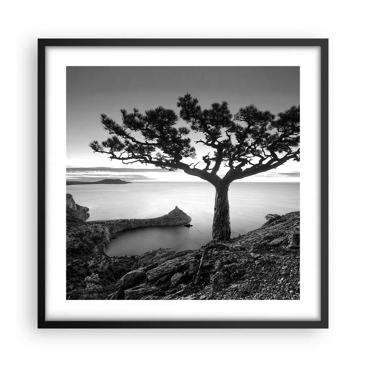 Poster in een zwarte lijst - Stilte aan de horizon - 50x50 cm