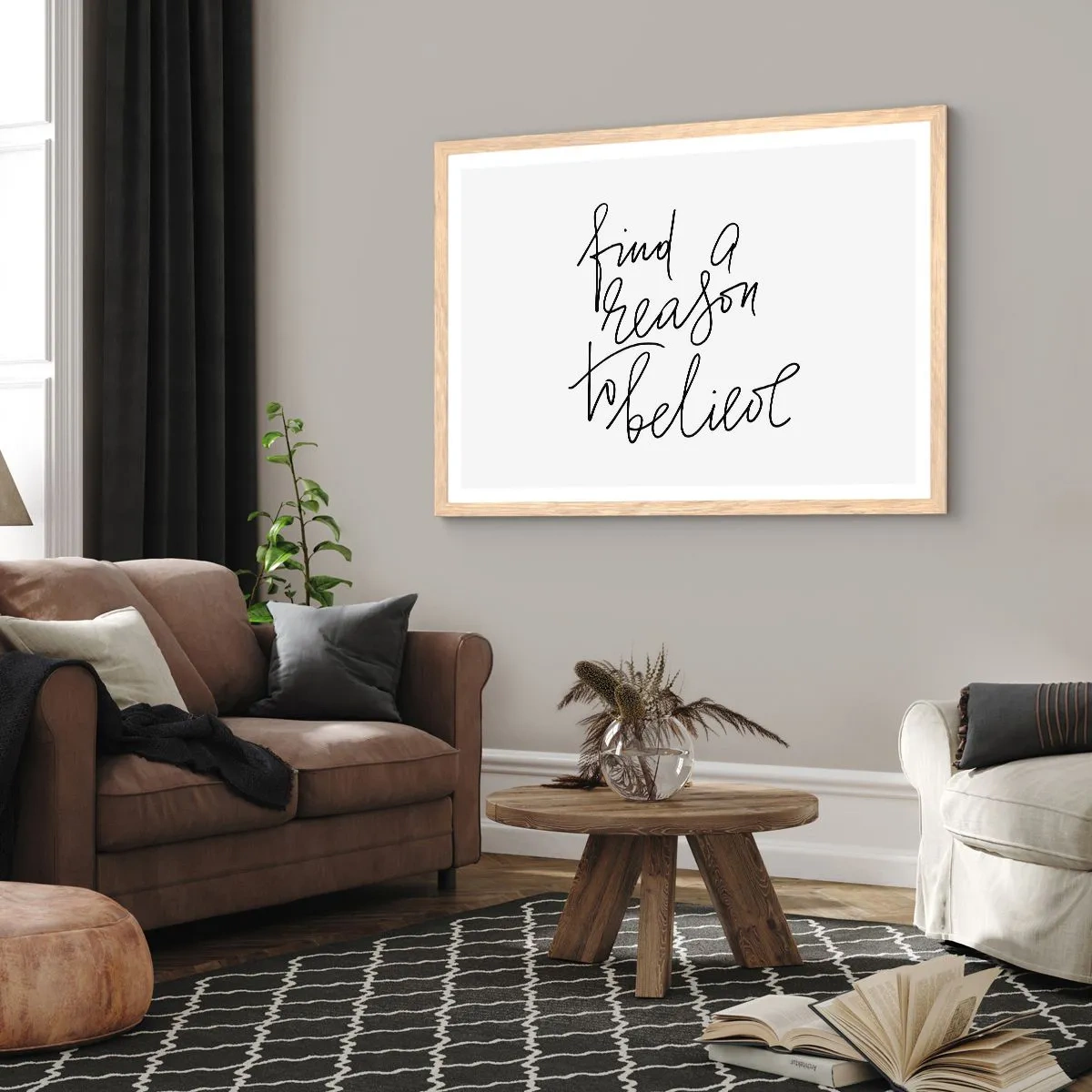 Een poster in een licht eiken lijst - Het is mogelijk - 70x50 cm
