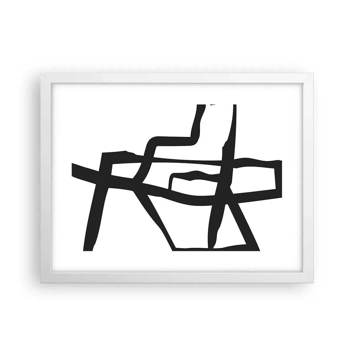 Poster in een witte lijst - Zwart-wit ontwerp - 40x30 cm