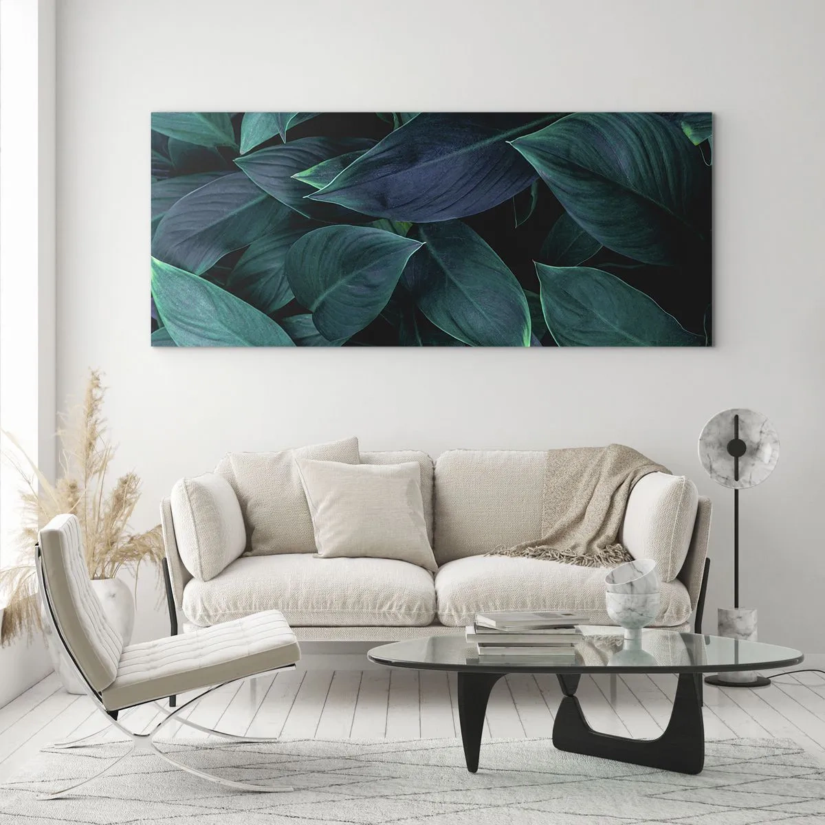 Schilderen op glas - Groen op zichzelf - 100x40 cm