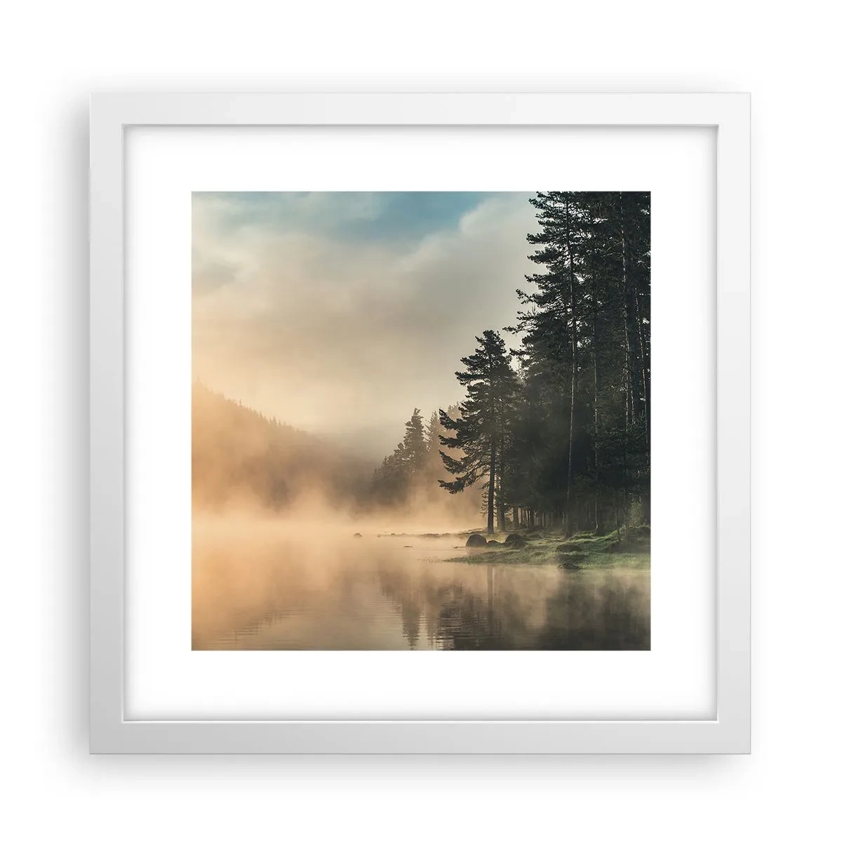 Poster in een witte lijst - De geboorte van de dag - 30x30 cm