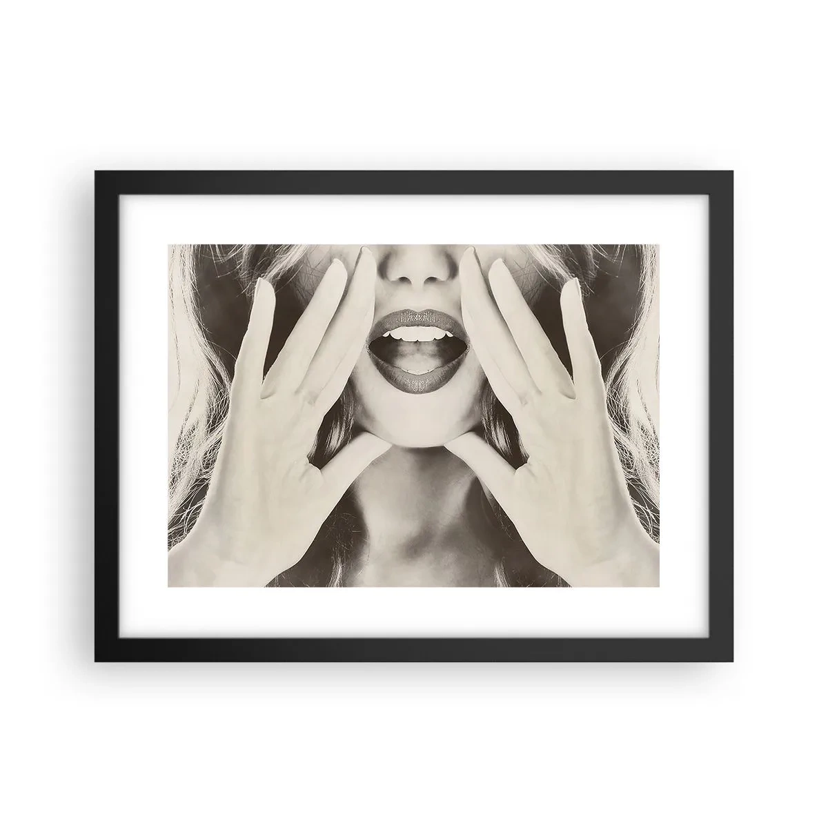 Poster in een zwarte lijst - Ik kom al! - 40x30 cm