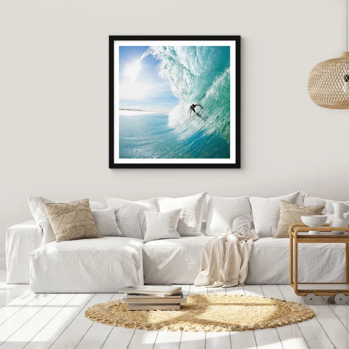 Poster in een zwarte lijst - Altijd op de golf - 30x30 cm