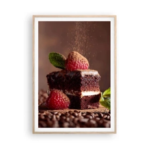 Een poster in een licht eiken lijst - Het leven is zoet - 70x100 cm